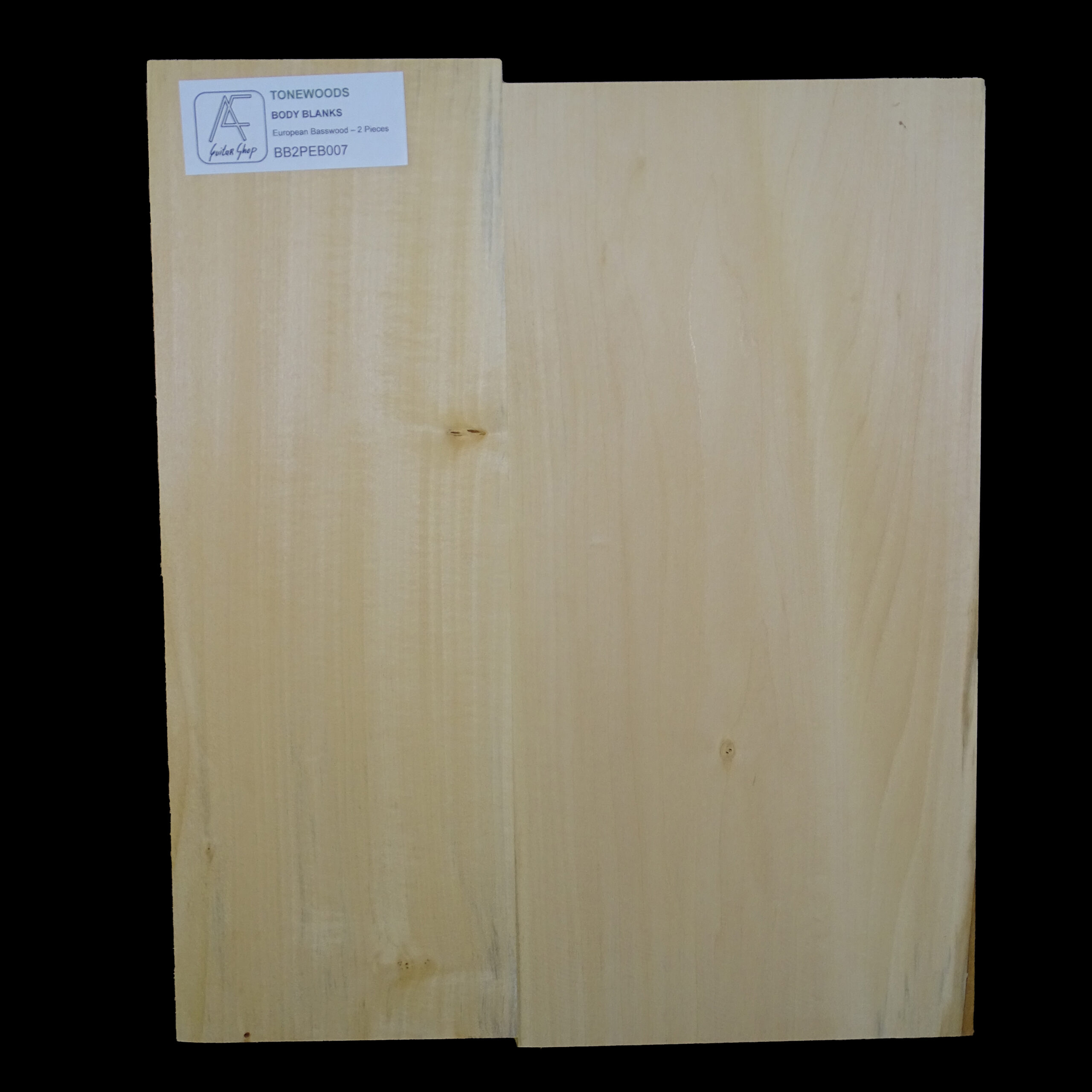 AC European Basswood Body Blank - 2 Piece - BB2PEB007