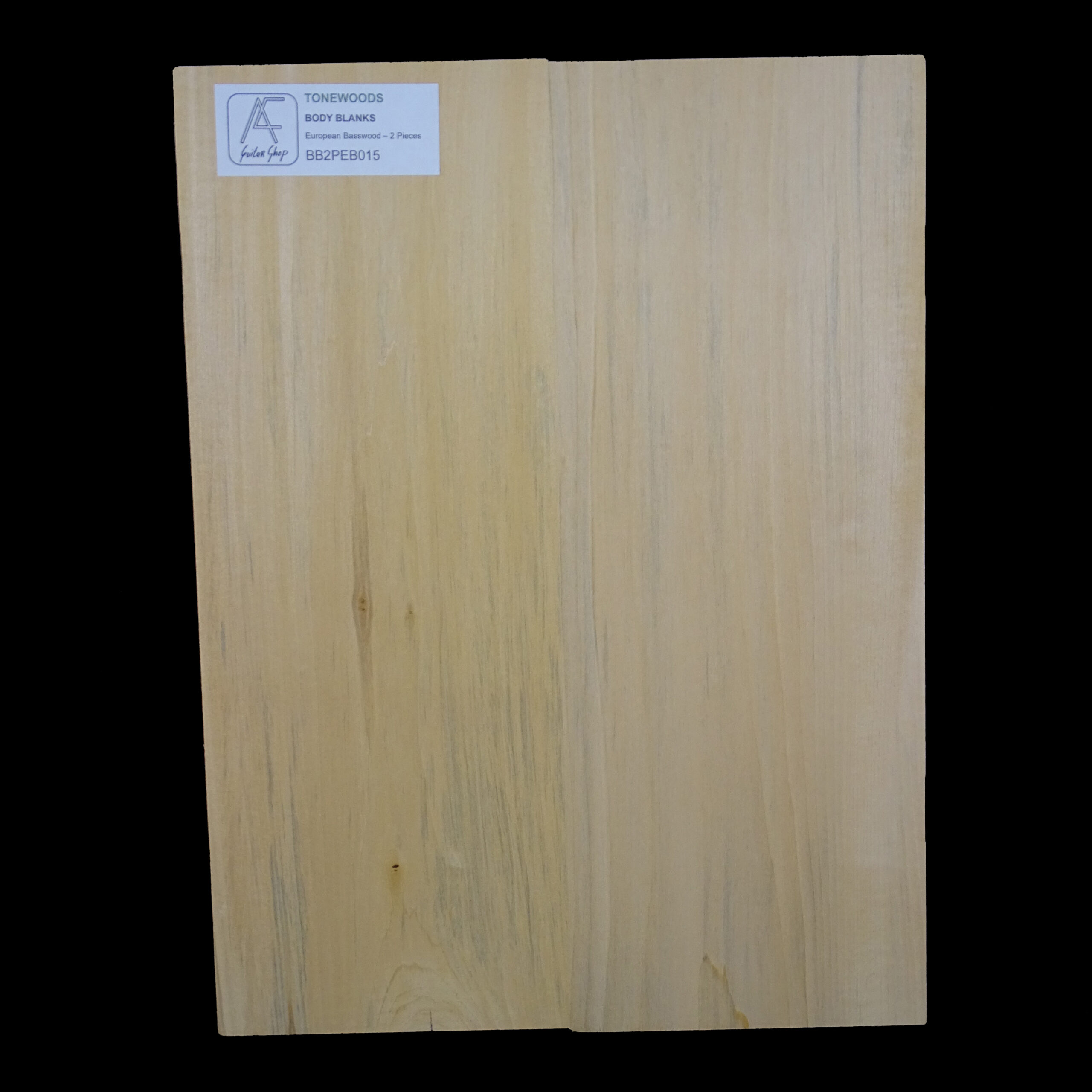AC European Basswood Body Blank - 2 Piece - BB2PEB015