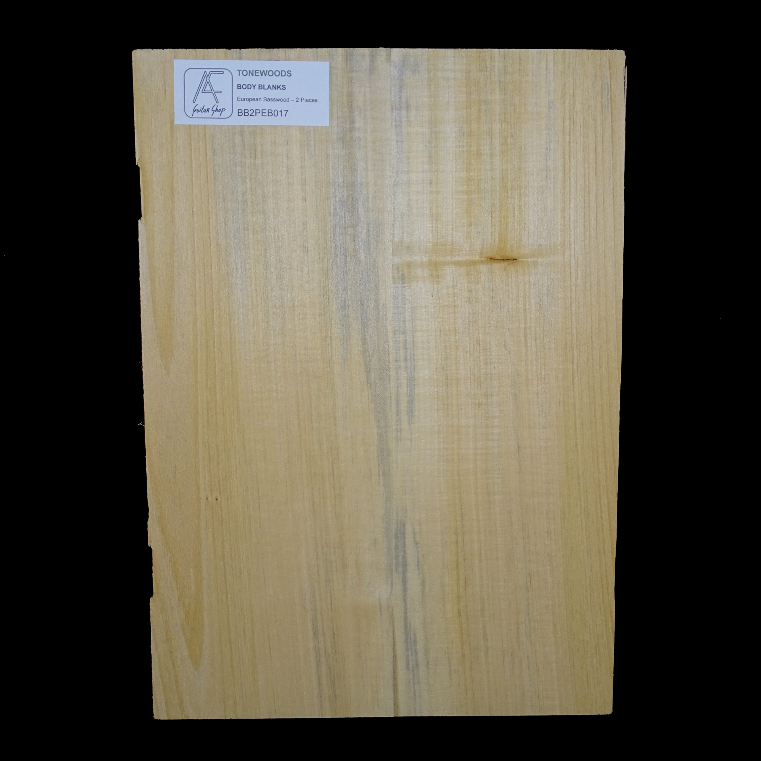 AC European Basswood Body Blank - 2 Piece - BB2PEB017