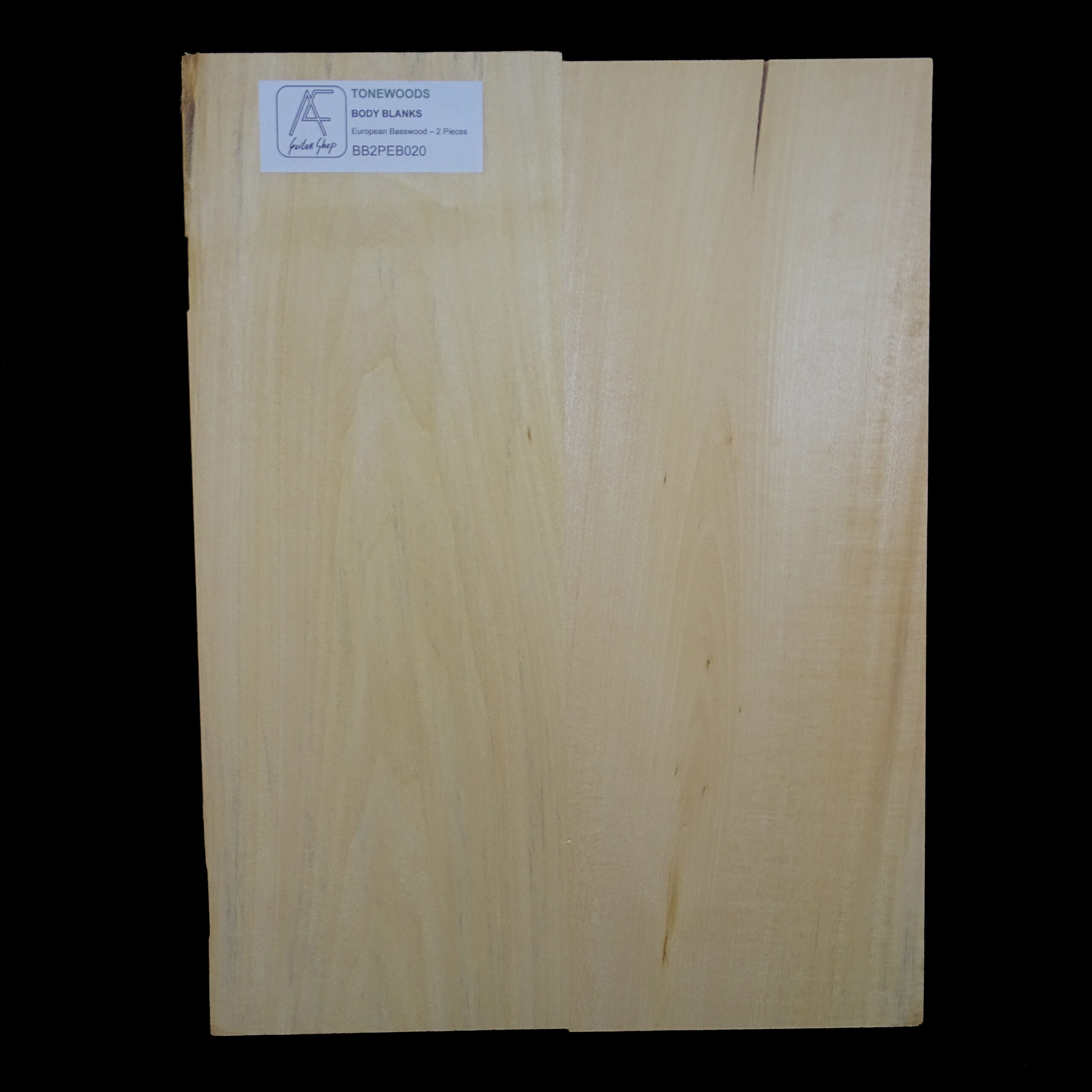 AC European Basswood Body Blank - 2 Piece - BB2PEB020