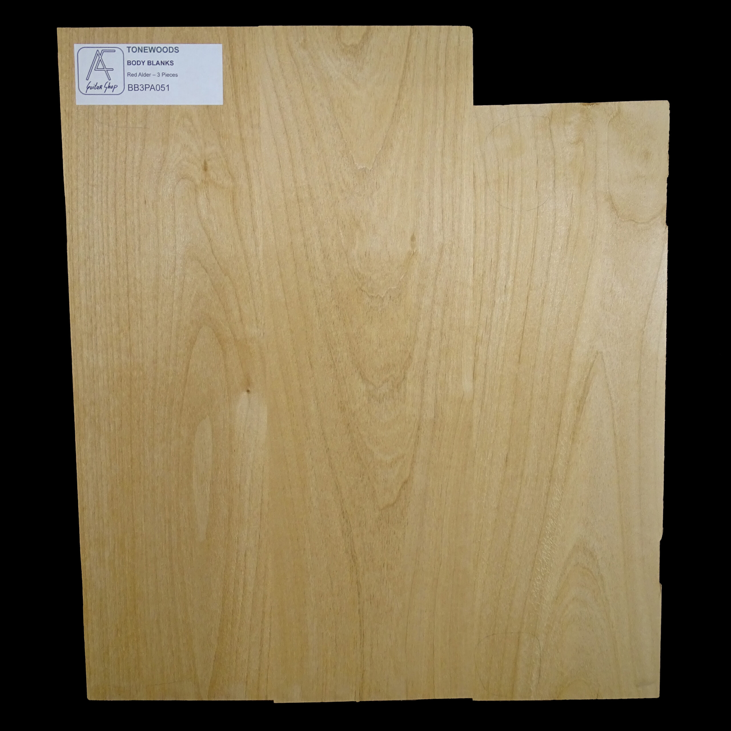 AC Red Alder Body Blank - 3 Piece - BB3PA051