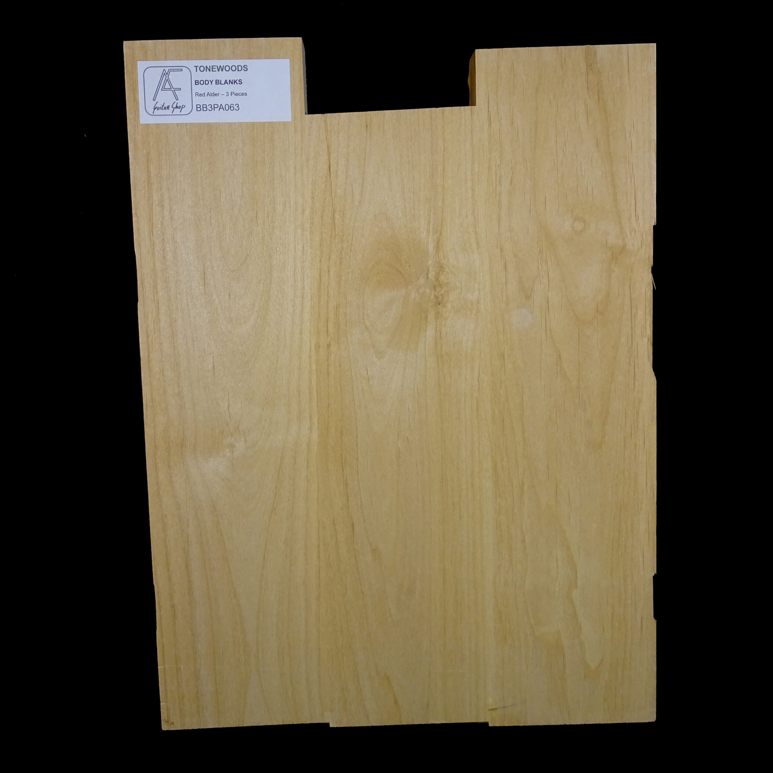 AC Red Alder Body Blank - 3 Piece - BB3PA063