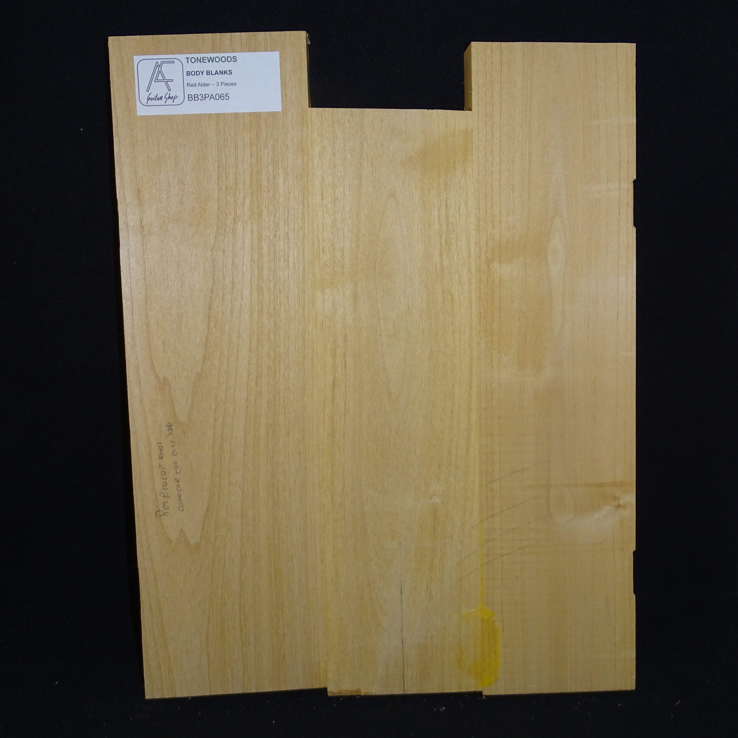 AC Red Alder Body Blank - 3 Piece - BB3PA065