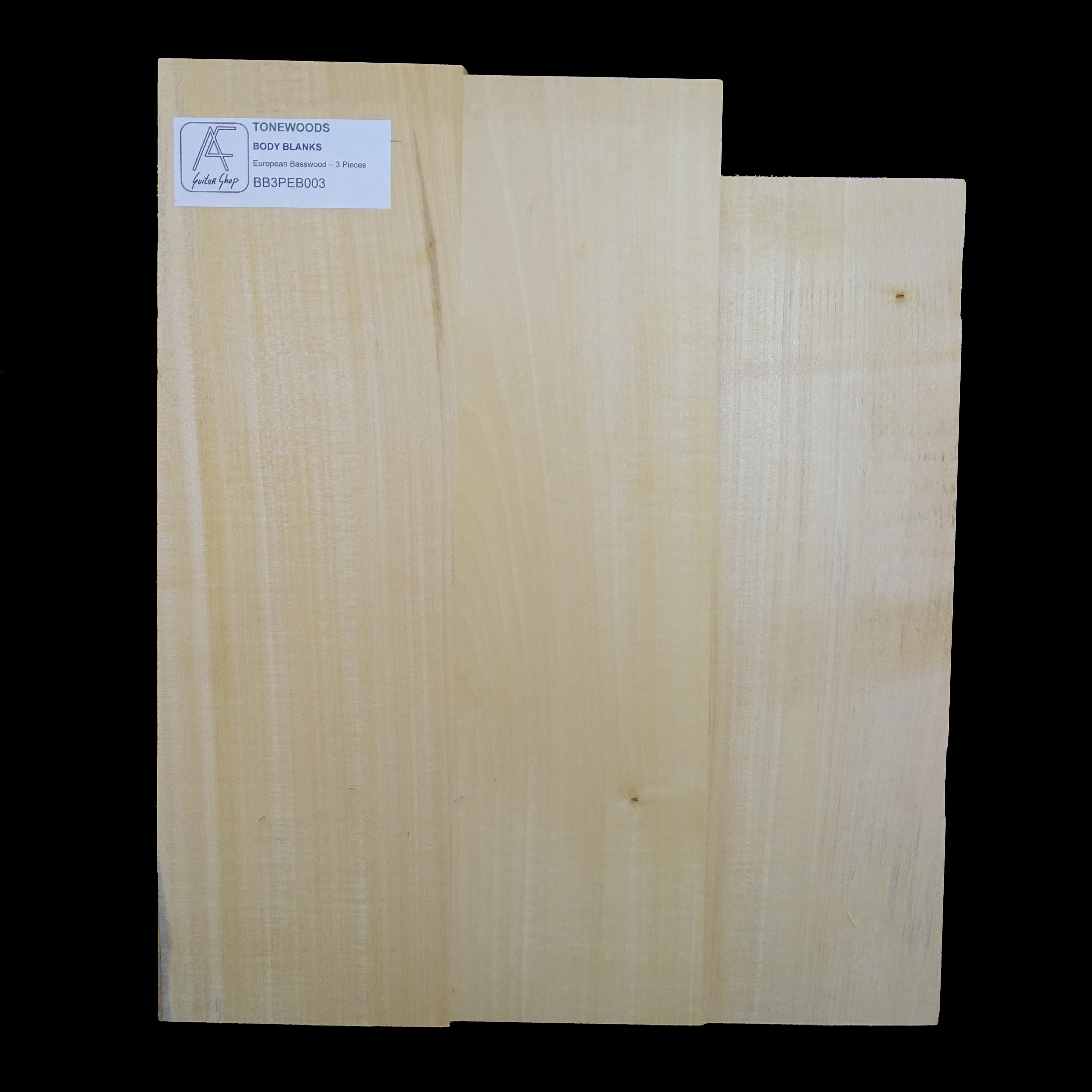 AC European Basswood Body Blank - 3 Piece - BB3PEB003