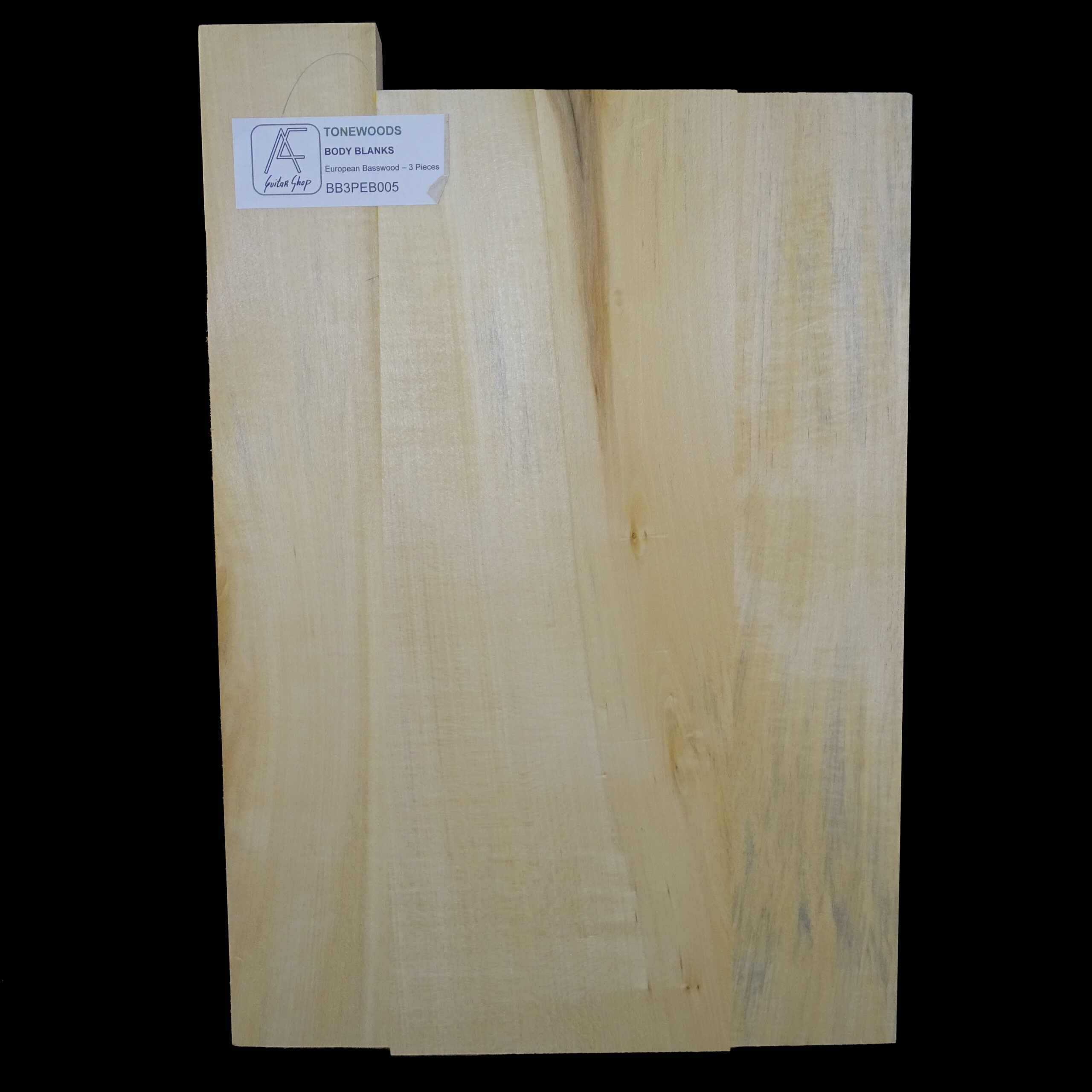 AC European Basswood Body Blank - 3 Piece - BB3PEB005